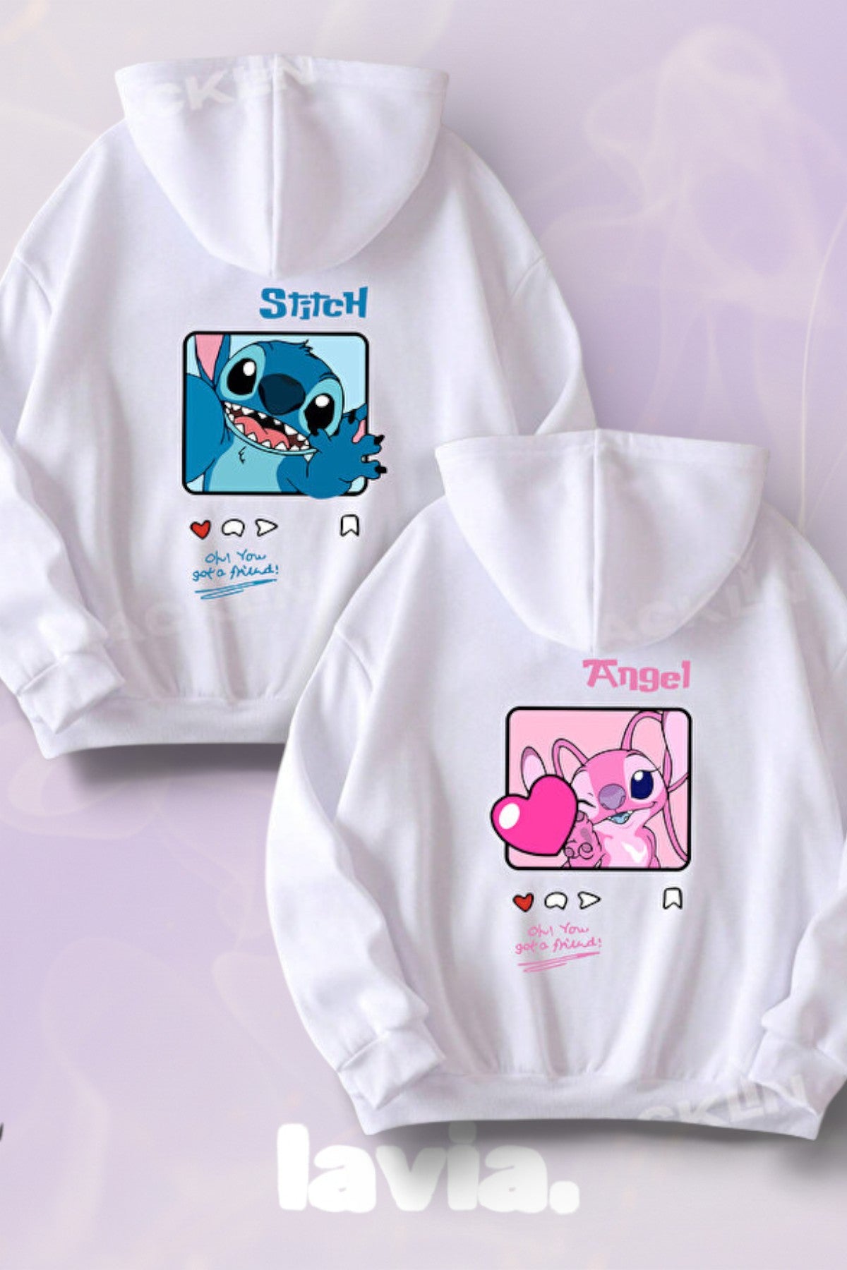 Stitch&Angel  Kapüşonlu Çift Sweatshirt