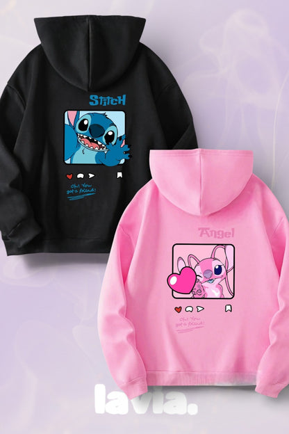 Stitch&Angel  Kapüşonlu Çift Sweatshirt