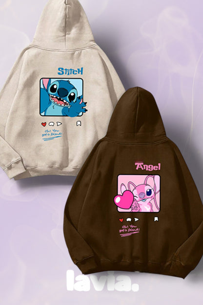 Stitch&Angel  Kapüşonlu Çift Sweatshirt